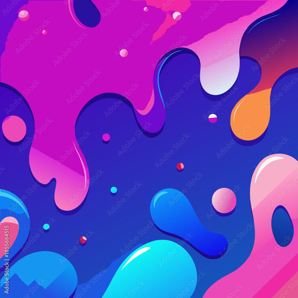 Fototapeta premium Abstract Fluid Gradient Background with Colorful Liquid Shapes – Modern Vibrant Vector Design