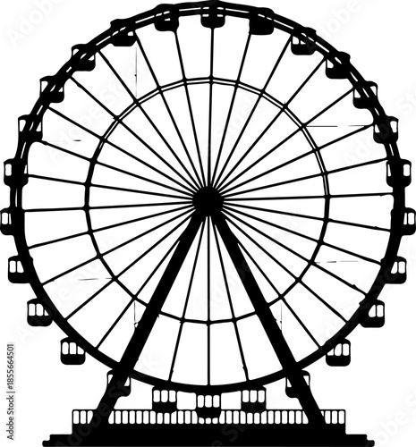 iconic ferris wheel silhouette vector illustration