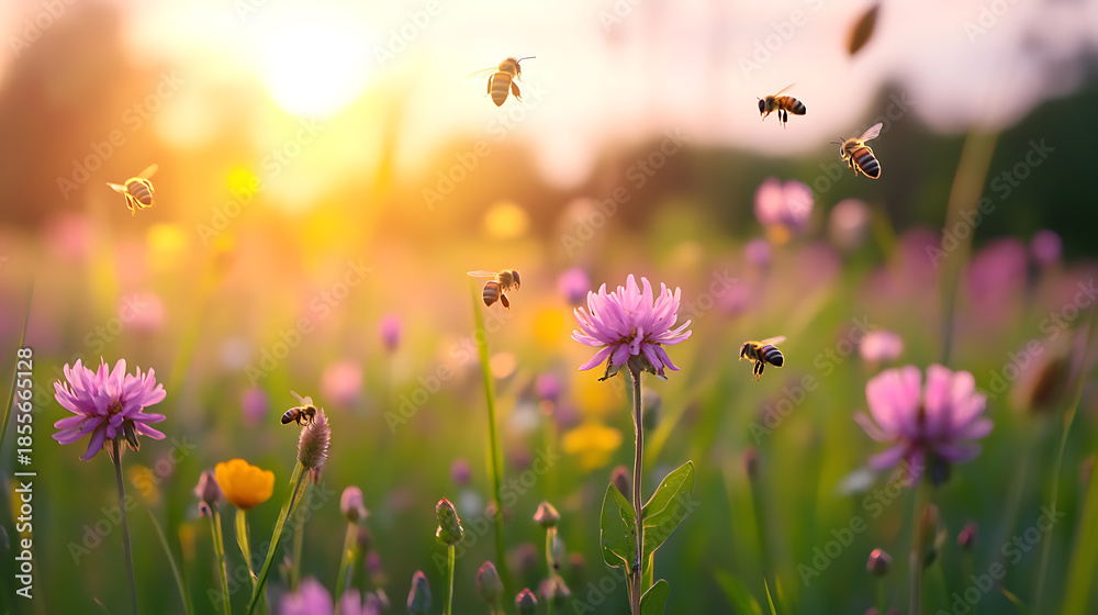 Fototapeta premium A beautiful floral scene featuring colorful and delicate flowers in a natural setting
