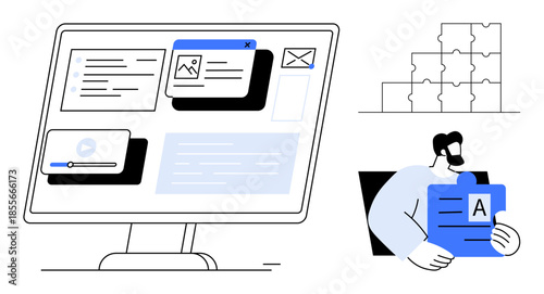 Digital content management. Organized interfaces, online collaboration tools, and editable text blocks digital content management. Ideal for workflow systems, education, teamwork, application