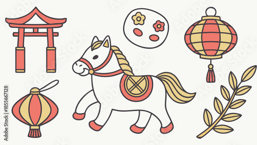 set of funny animals