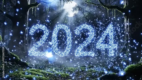 Magical 2024 New Year Celebration in Enchanted Forest.