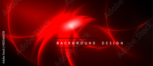 Abstract red energy flows, bright center. Dark background creates dramatic visual impact. Modern design element.