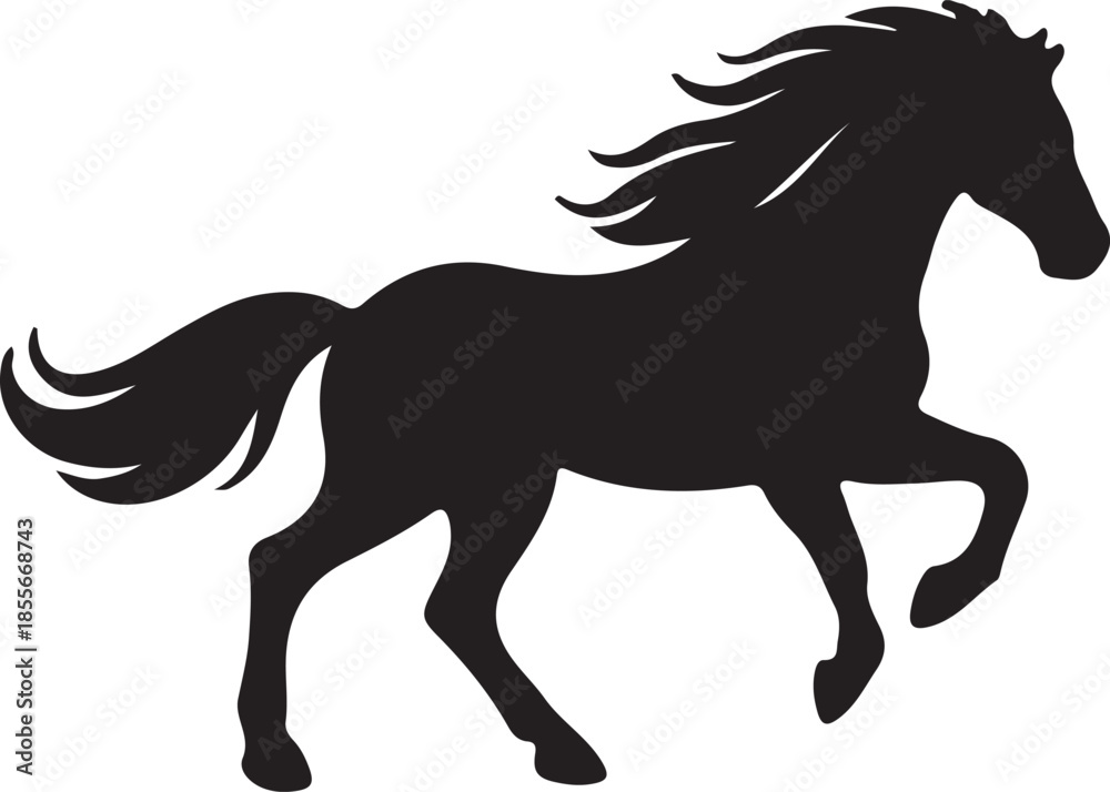 Fototapeta premium black horse silhouette 