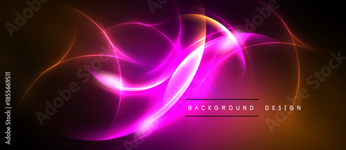 Abstract vibrant energy flows. Pink, orange hues blend against dark backdrop. Modern design element, dynamic visual impact.