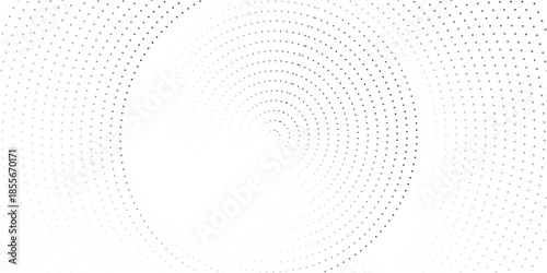Dotted Concentric circles geometric element. Concentric segments of circles, random lines following a circle path. Dotted halftone Spiral backgrounds. EPS vector illustration