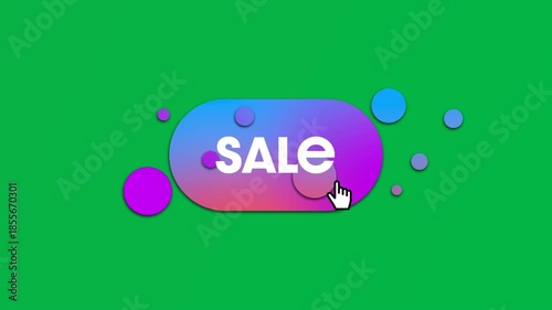 Animation of colorful sale text in repetition on white background