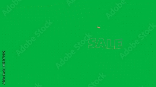 Animation of colorful sale text in repetition on white background