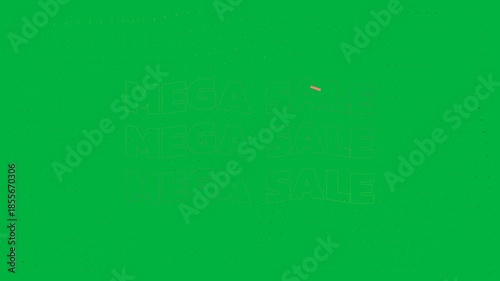 Animation of colorful mega sale text in repetition on white background