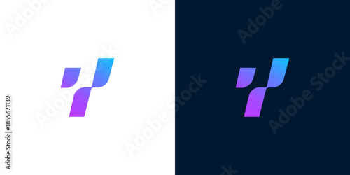 Abstract digital logo design for technology company with gradient colors