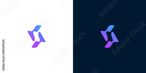 Abstract Gradient Letter S Logo Design Vector Illustration