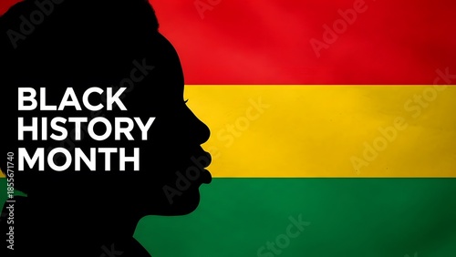 Black history month awareness silhouette with ghanaian flag background
