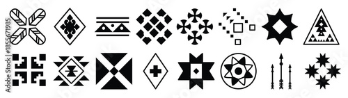 pack of ethnic and tribal icons collection