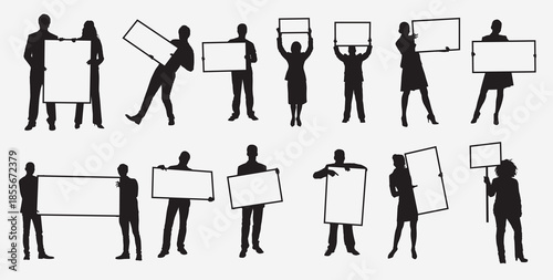  play card holding silhouette set