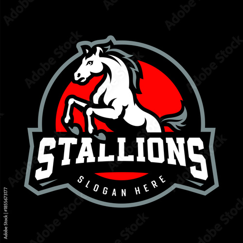 STALLIONS HORSE MUSTANG MASCOT LOGO