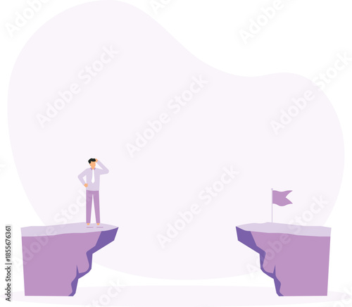 Take risk for opportunity to success, risky decision and determination or courage to overcome challenge concept
