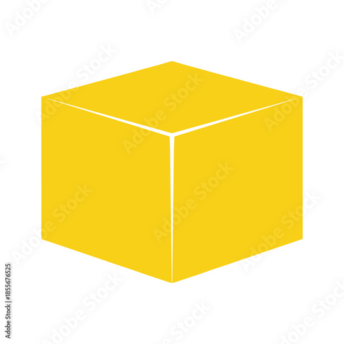Yellow Cube Vector Illustration