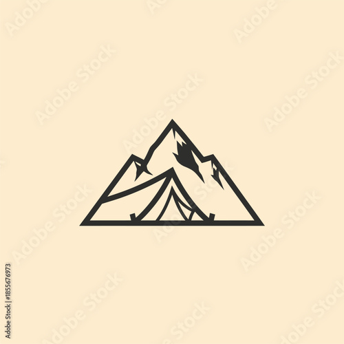 Mountain Tent Setup, Outdoor Experience, Scenic View, Tranquil Environment