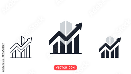Financial growth charts vector illustration for business and investment concepts