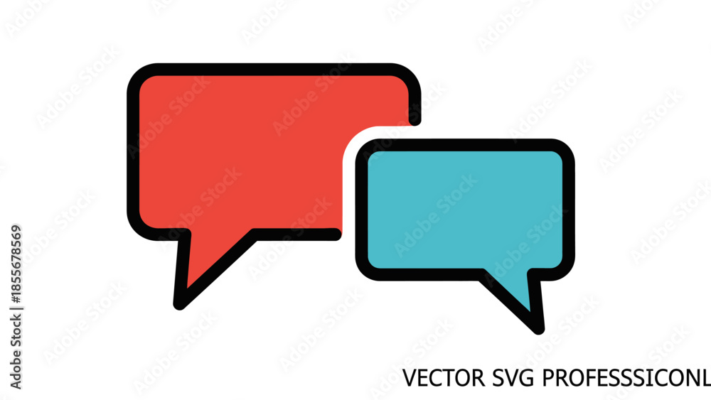 Naklejka premium Dialogue bubbles illustration in vibrant colors perfect for communication concepts