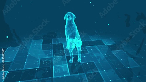 Futuristic Digital Dog Anatomy Visualization with Veterinary Data Interface