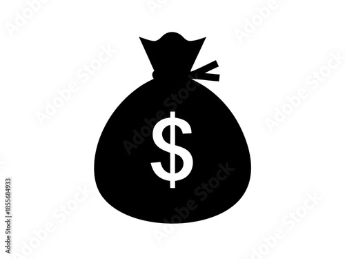 Dollar Money Bag black silhouette vector,minimalist Money Bag
