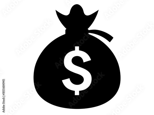 Dollar Money Bag black silhouette vector,minimalist Money Bag