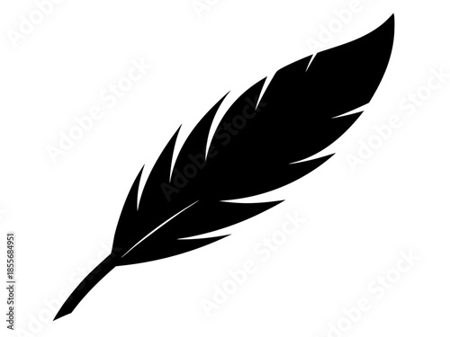Feather  black silhouette vector,minimalist Feather ,symbol