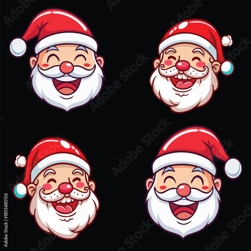 design logo vector illustration mascot  icon modern playful santa claus
