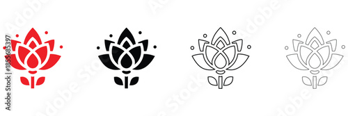 flower vector icon set, exotic beautiful flower vector, silhouette and line art