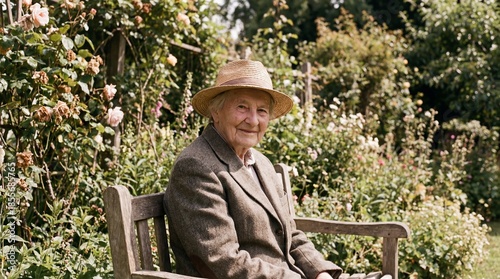 An elderly woman sitting se...