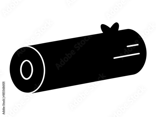 Wood Log black silhouette vector
