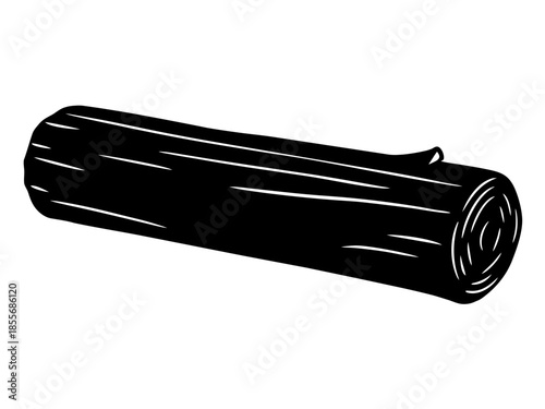 Wood Log black silhouette vector