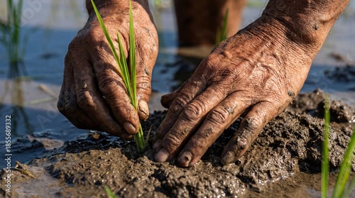 Hands gently planting a see...