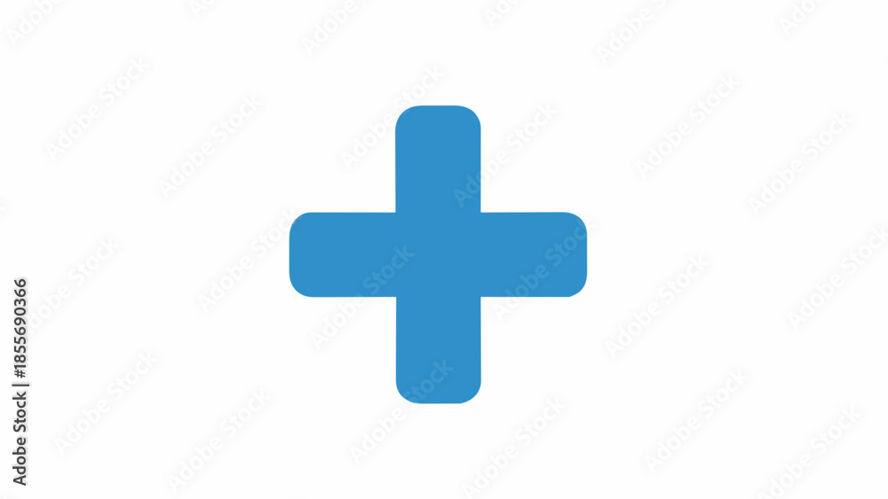 Obraz premium A simple blue plus sign icon indicating addition, additionality, or a positive addition