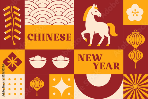 Geometric pattern Chinese new year