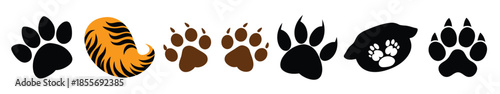 file animals paw prints cartoon mammal footprints black