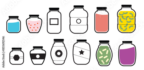 mason jar vector icons