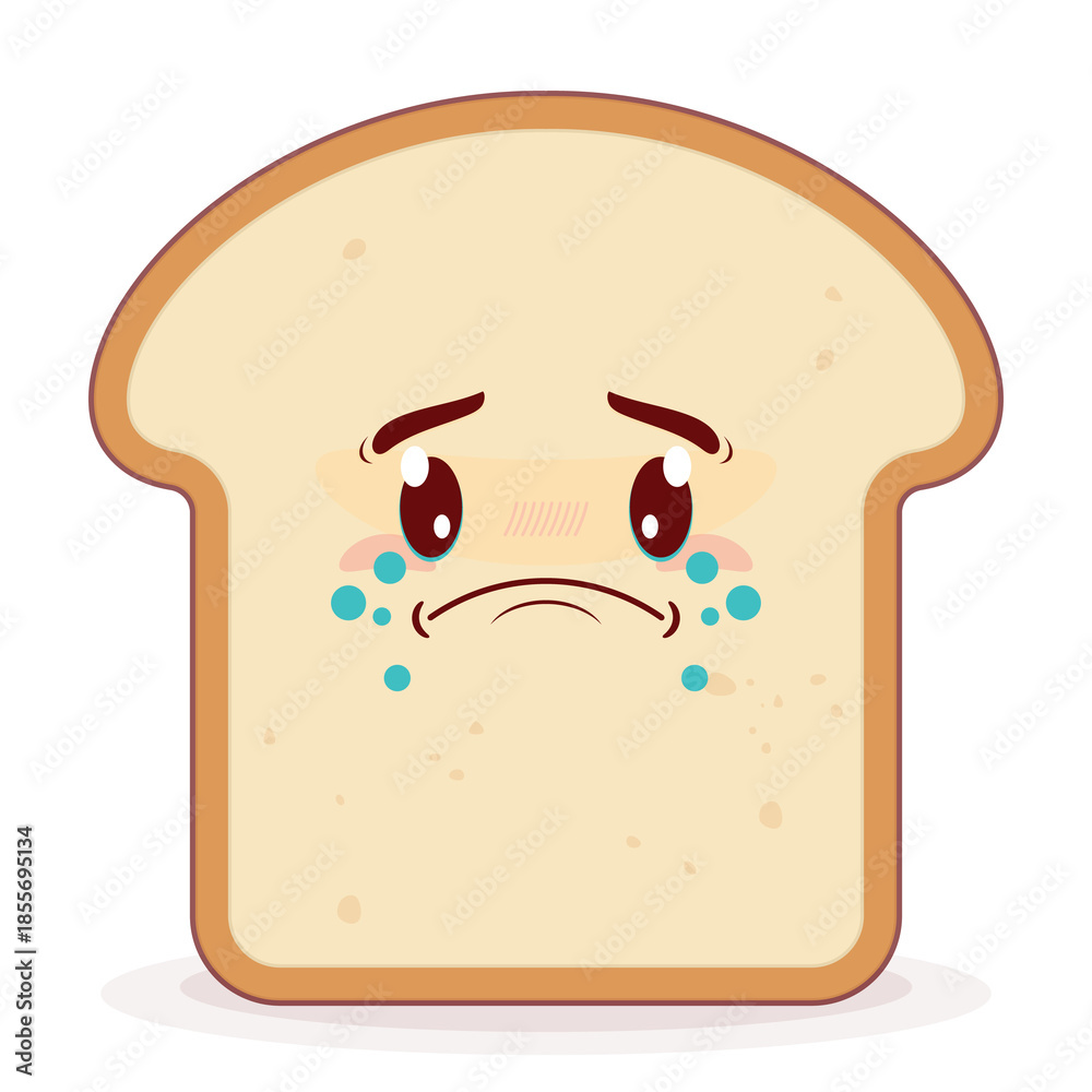 Obraz premium bread crying face cartoon cute