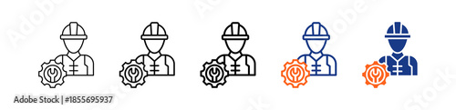 Industrial Engineer Different Set Vector Icon