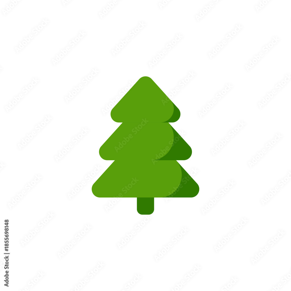Fototapeta premium Flat Christmas Tree Icon, Editable Vector Evergreen Illustration