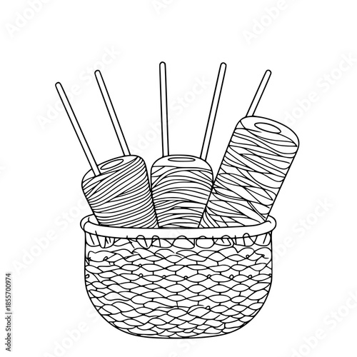 Handcrafted Artisanal Yarn Bundle | Clean, isolated vector art for creative projects.