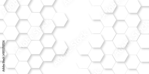 Abstract emboss paper hexagon geometric creative mosaic. white hexagon technology. vector grid honeycomb soccer hexagonal cell structure tile mess. texture emboss bee background.