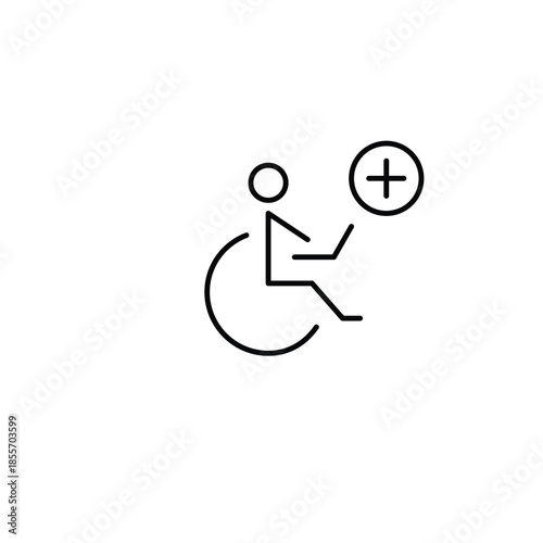 Access add, remote work. Inclusive tech company and digital access. Pixel perfect, editable stroke vector icon