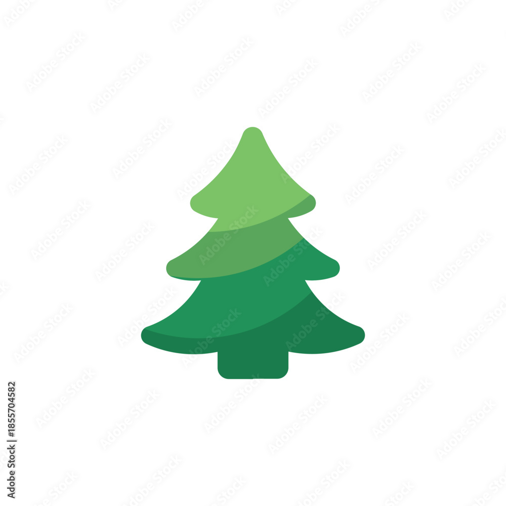 Fototapeta premium Flat Christmas Tree Icon, Editable Vector Evergreen Illustration