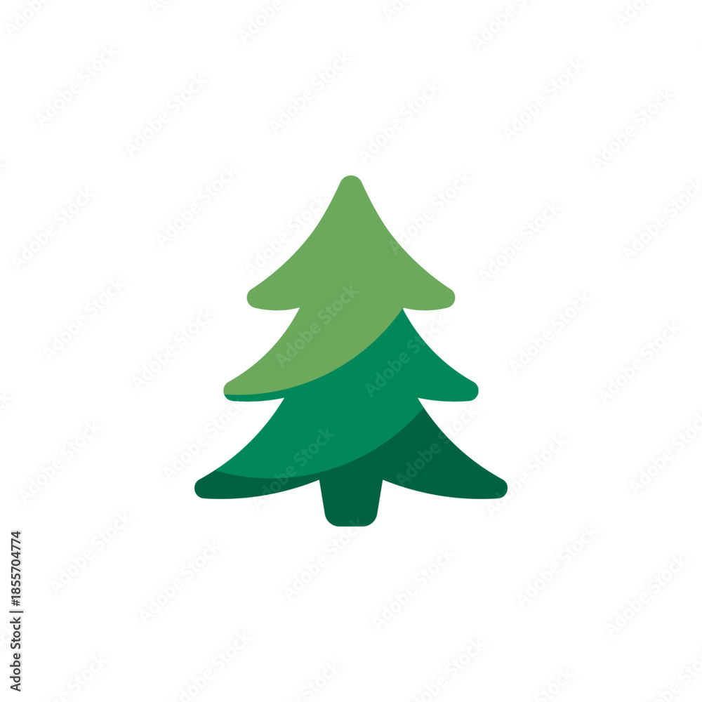Fototapeta premium Flat Christmas Tree Icon, Editable Vector Evergreen Illustration