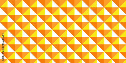 Abstract orange geometric cube wall creative concept triangle overlap square technology background. vector digital cubes fabric and wallpaper grid block texture background.