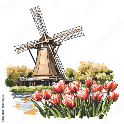 keukenhof gardens, dutch tulip season, festival, vector, transparent background, garden, tulip, flowers, tulips, keukenhof, outdoor, beauty, flora, floral, landscape, field, gardening, bloom, blossom