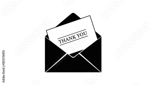 Thank You Letter in Envelope: A heartfelt message of gratitude emerges from a sleek, elegant envelope, a gesture of appreciation and kindness.