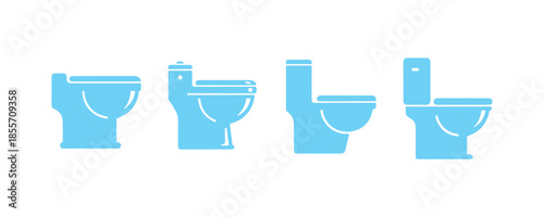 Toilet bowl icon, standing alone on a white vector image
